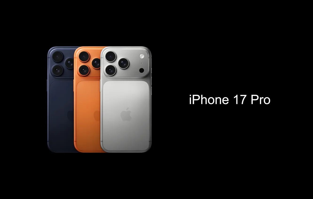 Photo wallpaper iPhone, apple, iPhone, Apple, black background, smartphones, 2025, iPhone 17 Pro