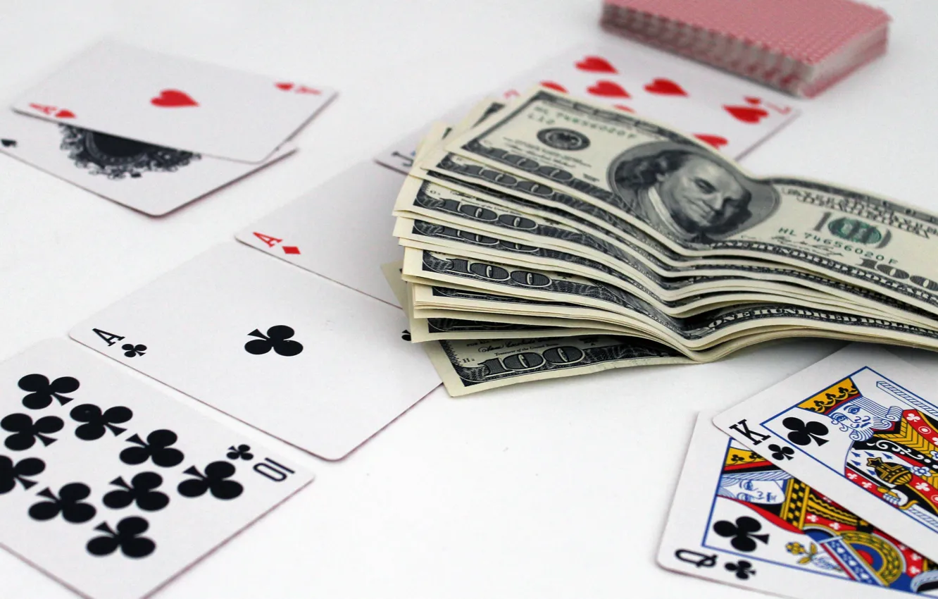 Photo wallpaper card, money, poker, casino