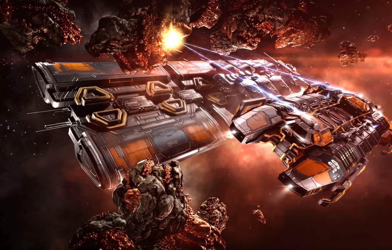 Photo wallpaper space, nebula, asteroids, space, spaceship, eve online, space ship, coooper