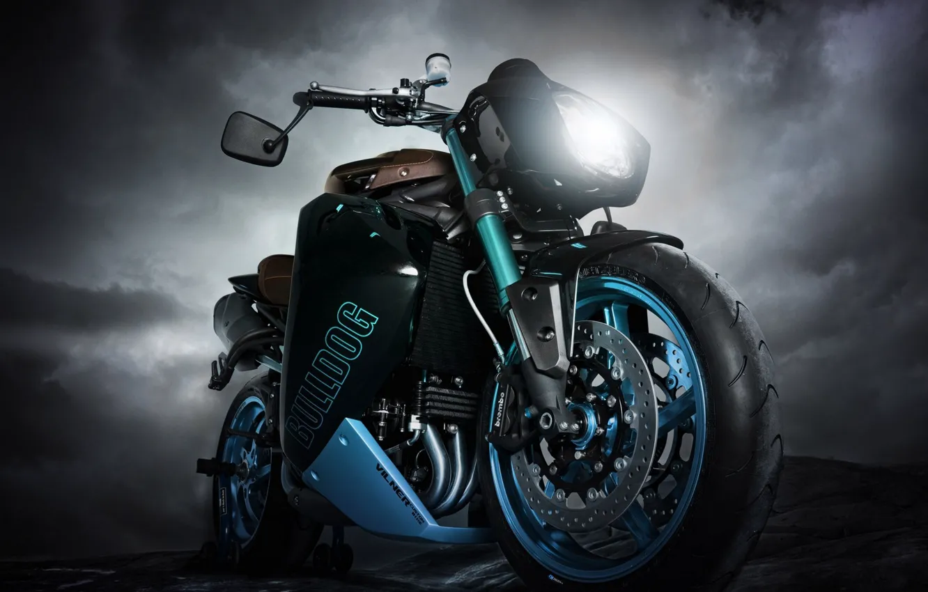 Photo wallpaper Bulldog, Moto, bike, Sport