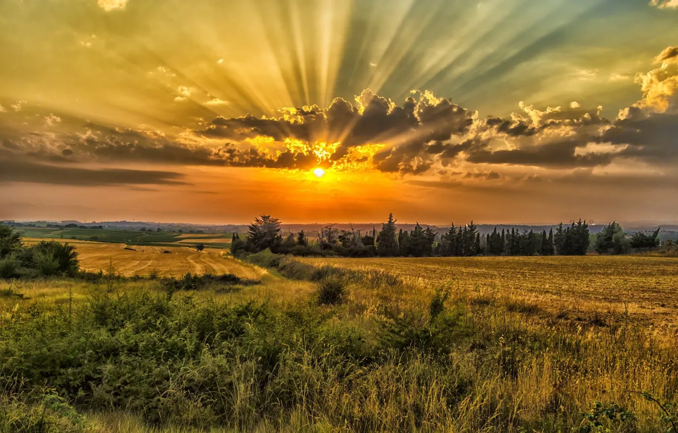 Photo wallpaper the sky, sunset, dawn