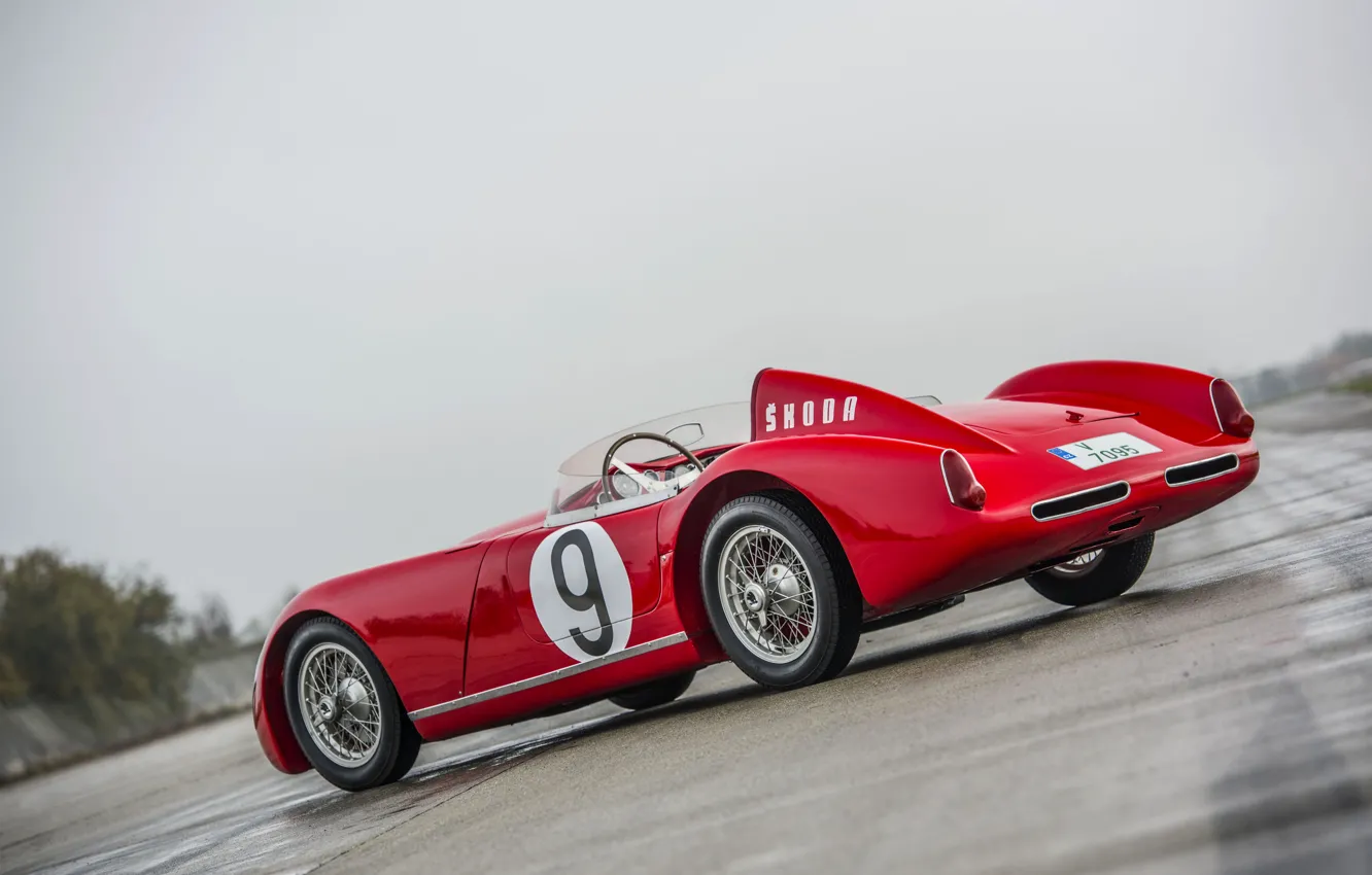 Photo wallpaper red, prototype, 1957, Spider, Skoda, 1958, Skoda, Type 968