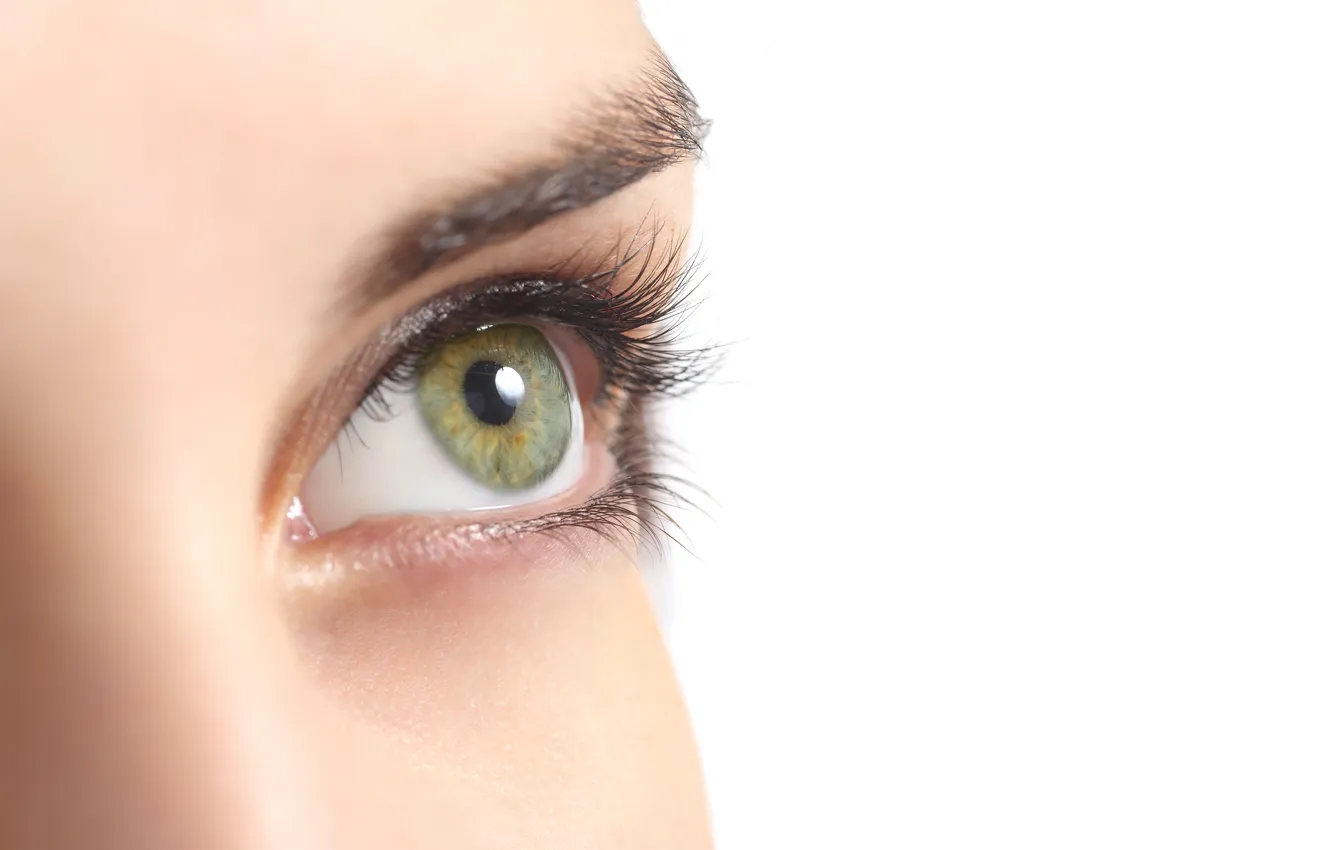 Photo wallpaper green, woman, eyes