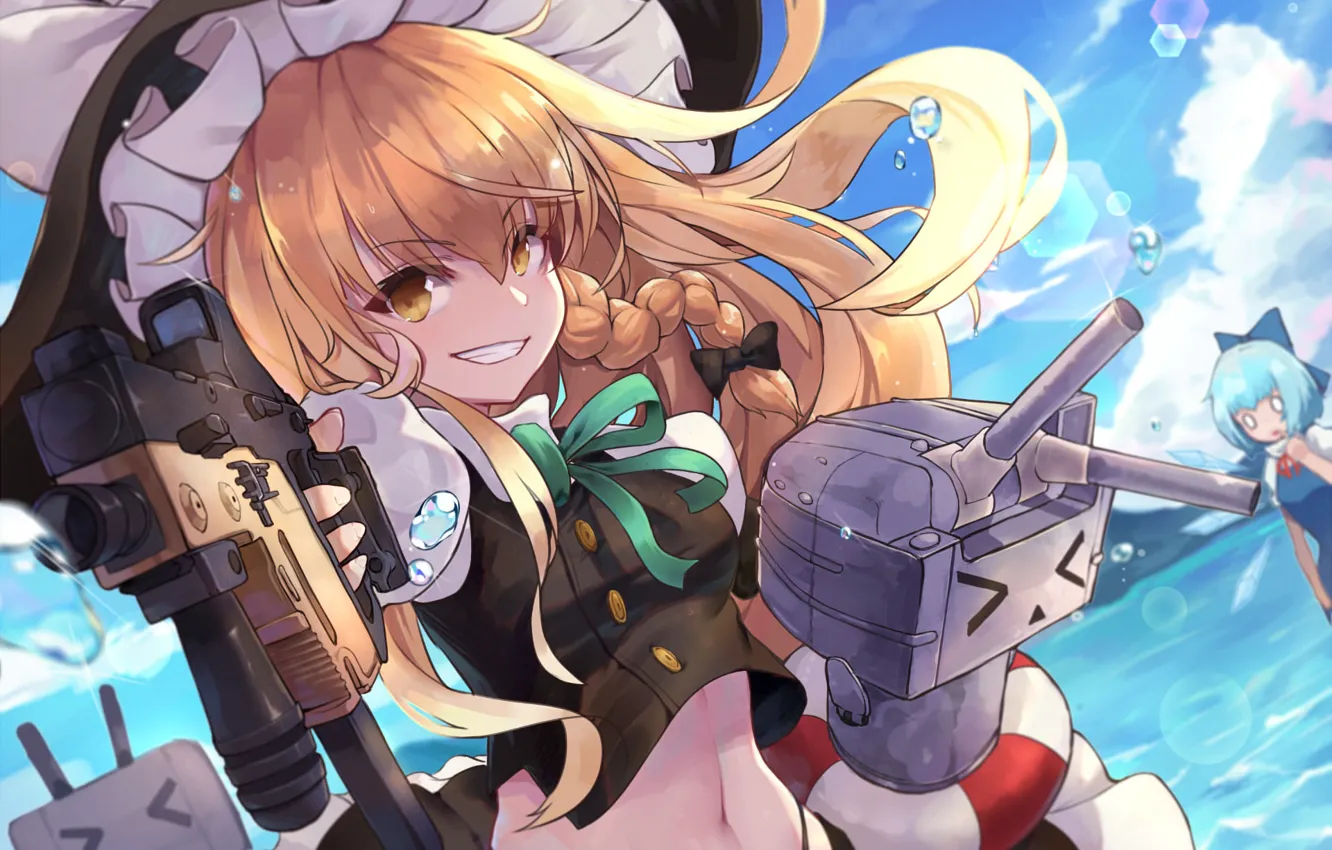Photo wallpaper smile, anime, girl
