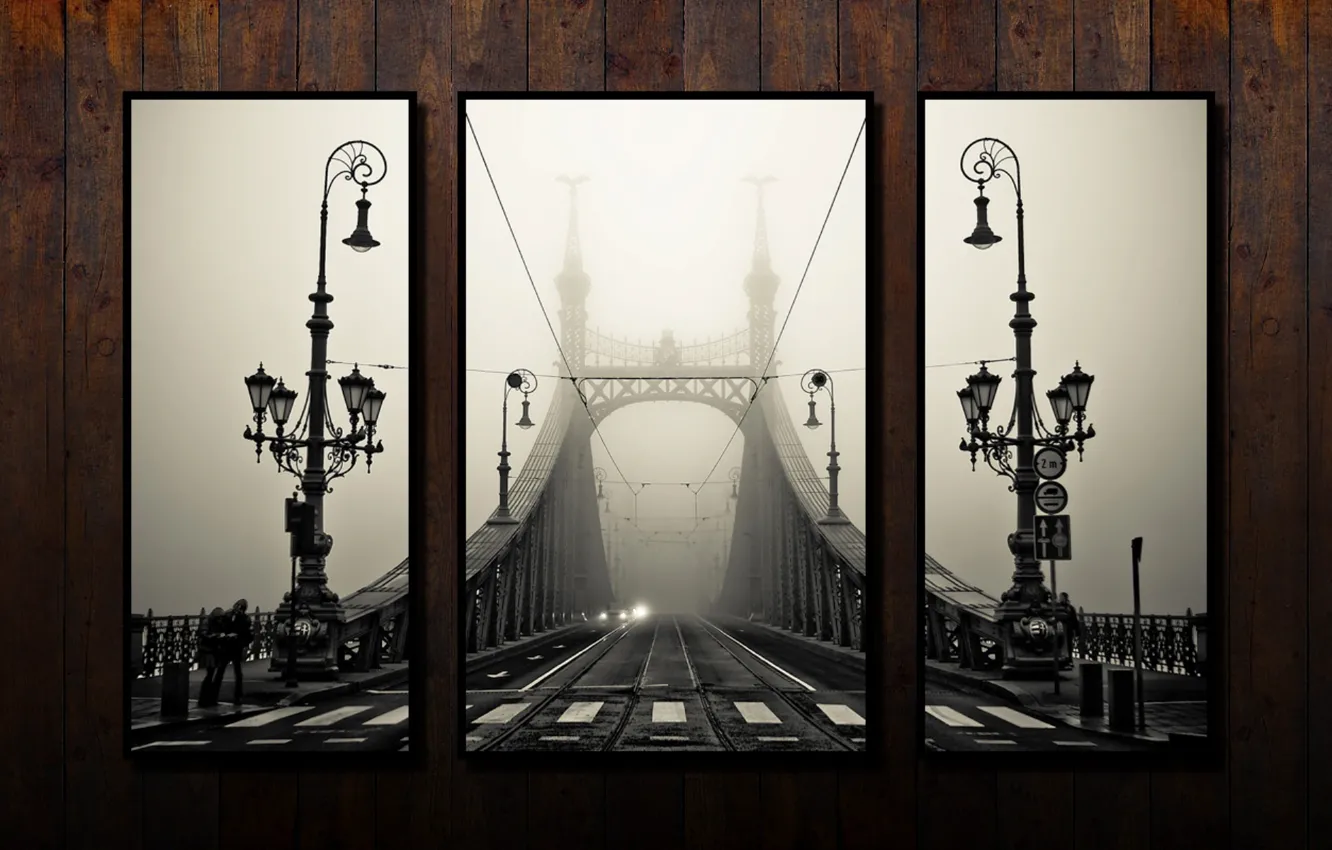 Photo wallpaper bridge, retro, photo, fragment