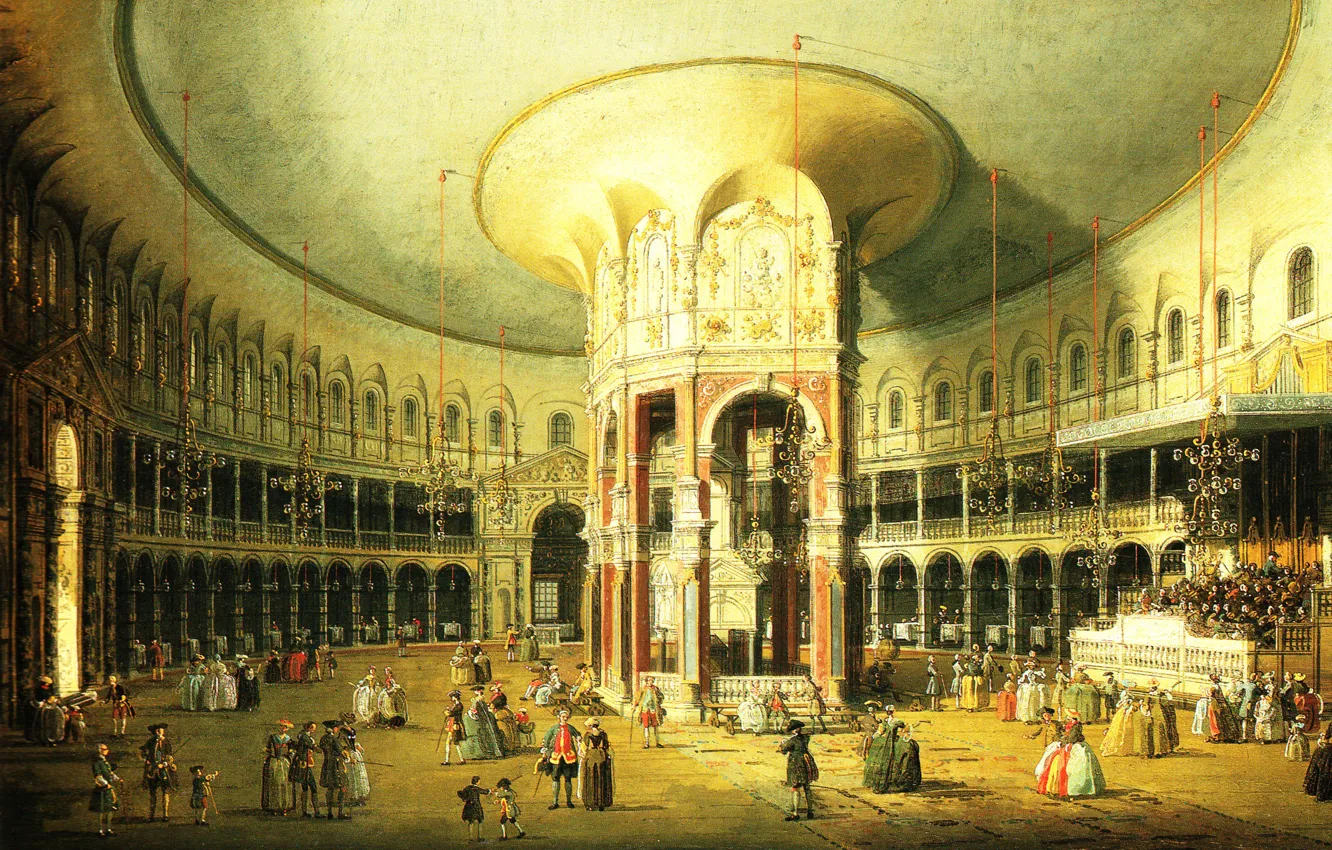 Photo wallpaper picture, Canaletto, Canaletto, Giovanni Antonio Canal, London. The interior of the rotunda in Ranlife