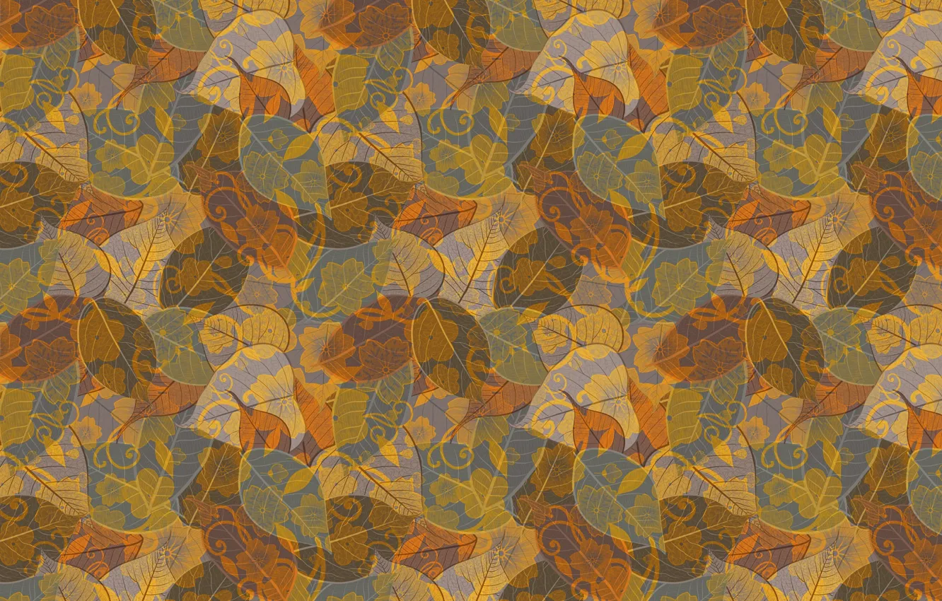 Photo wallpaper autumn, leaves, background, Wallpaper, figure, texture