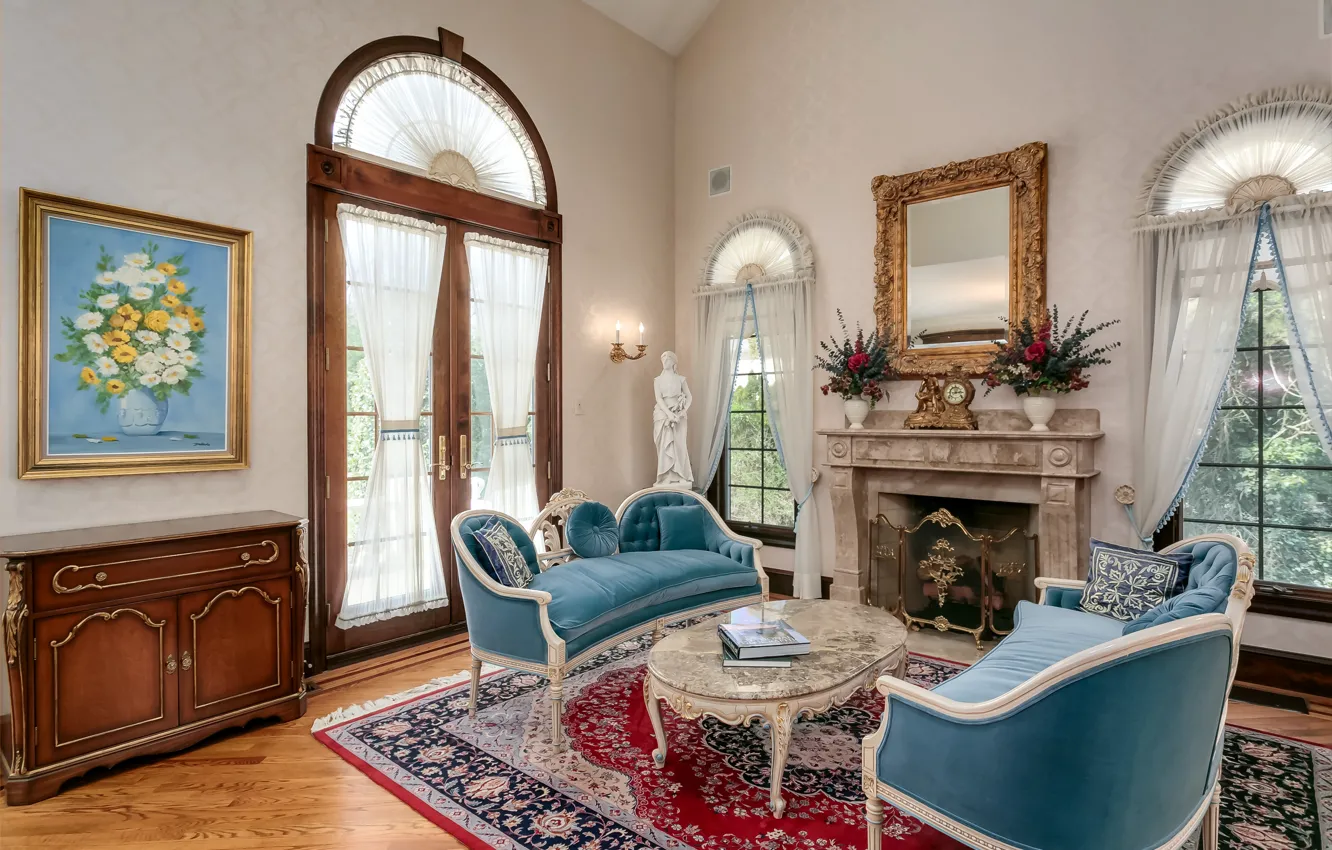 Photo wallpaper design, furniture, living room, decor