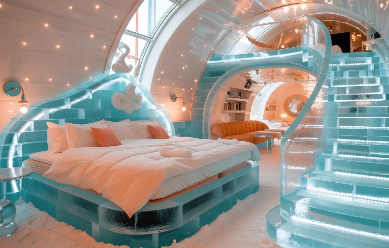 Photo wallpaper design, style, room, furniture, bed, home, interior, bed