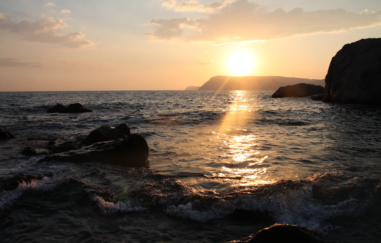 Photo wallpaper sunset, Crimea, Balaclava, Cape Aya