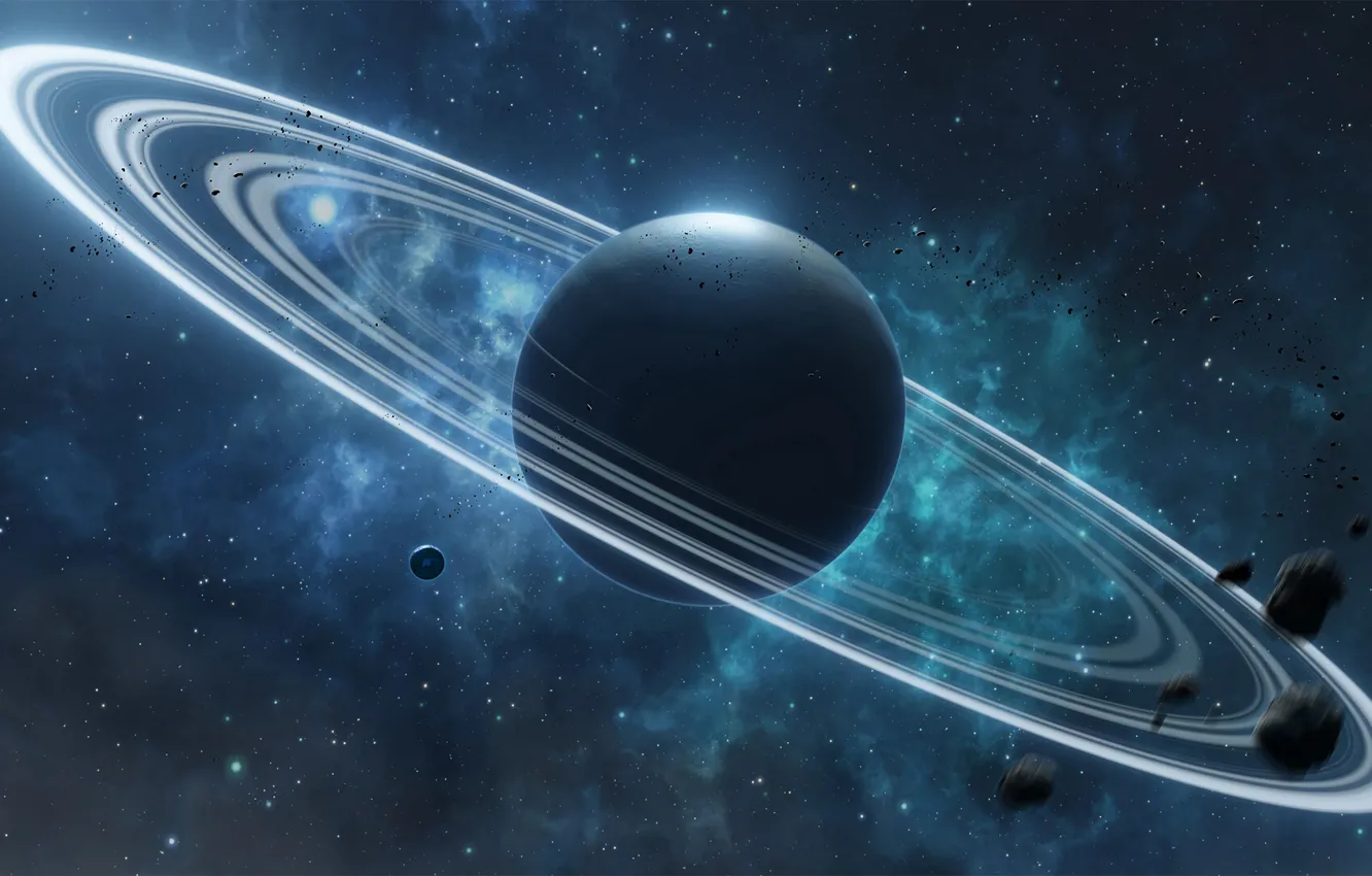 Photo wallpaper Space, Planet, Asteroids, Asteroid Rings