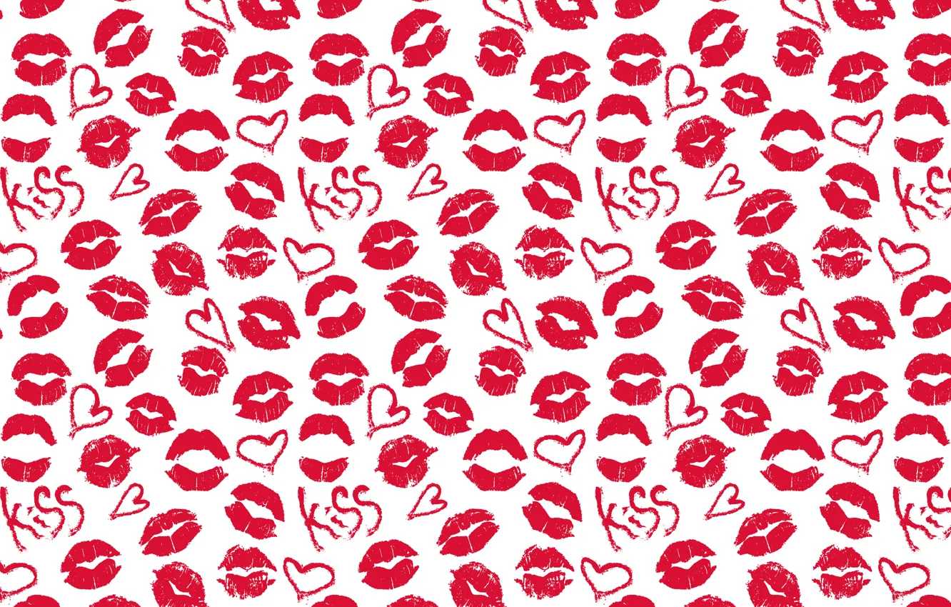 Photo wallpaper love, holiday, kiss, lipstick, lips, font, red, words