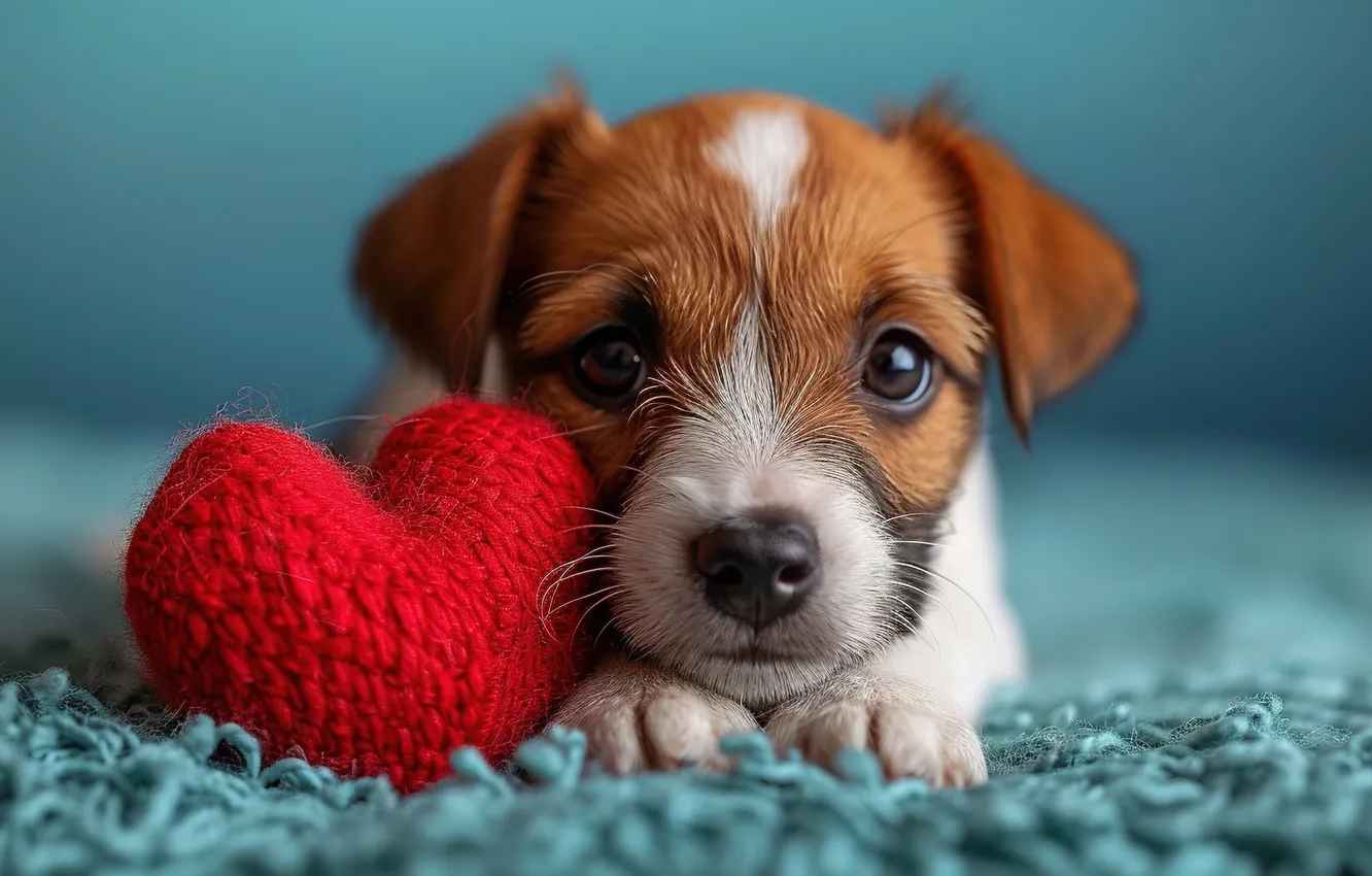 Photo wallpaper heart, dog, cute, puppy, puppy, heart, dog, lovely