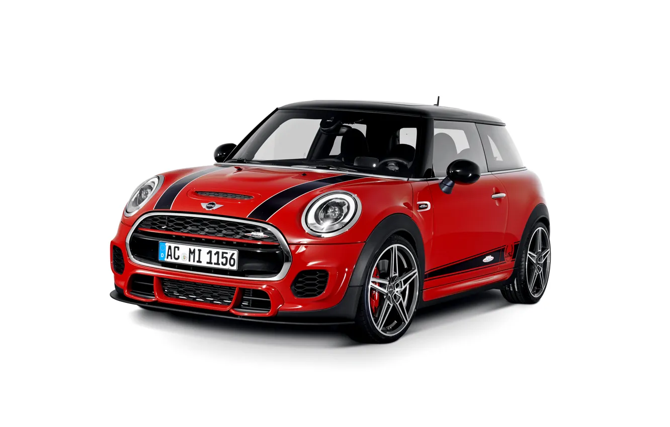 Photo wallpaper Cooper, mini, white background, Cooper, MINI, AC Schnitzer, F56