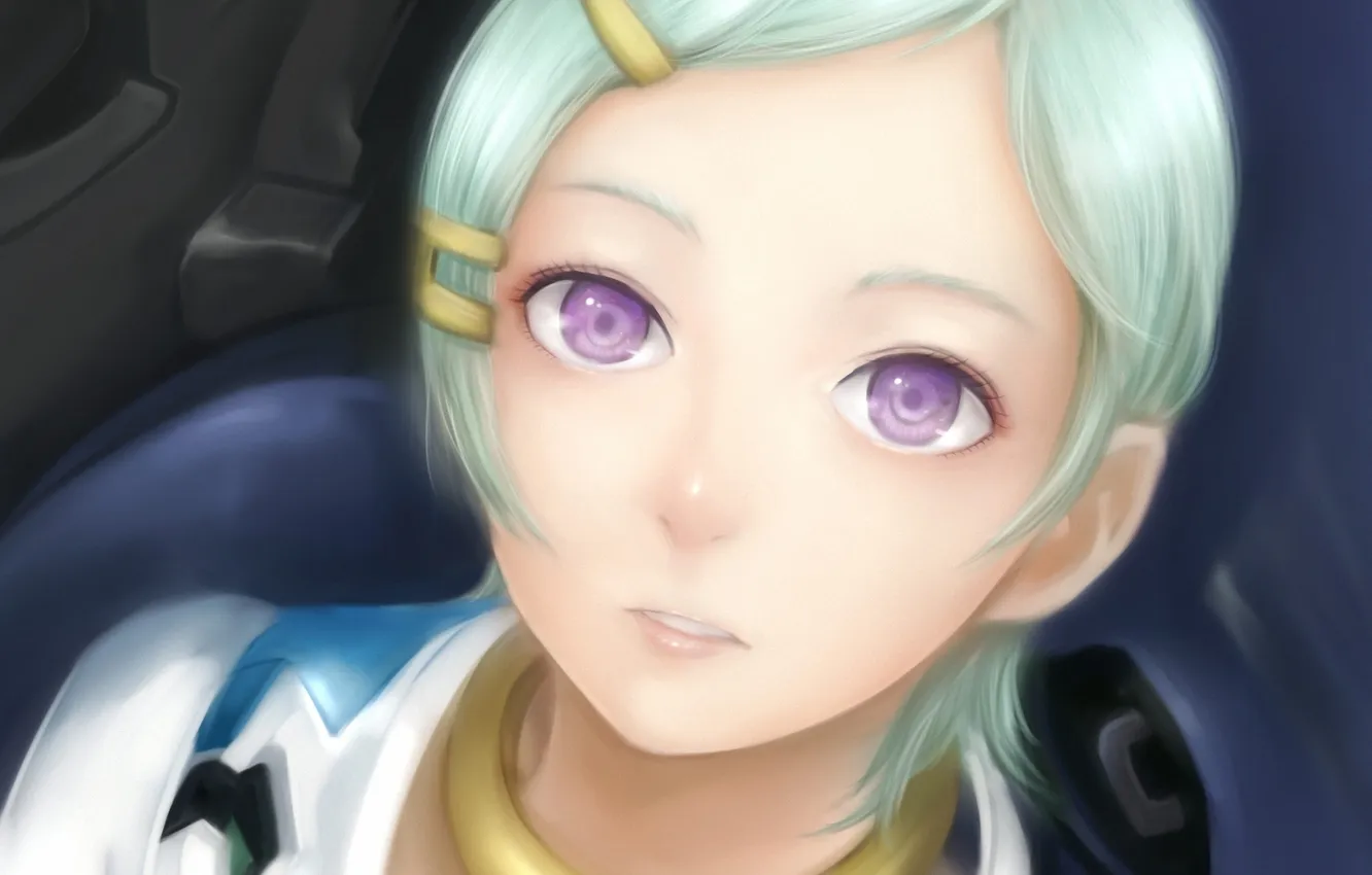 Photo wallpaper girl, face, art, moekyon, Eureka Seven