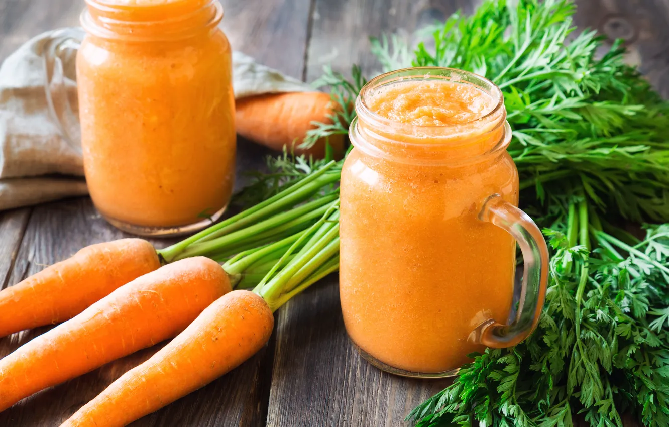 Photo wallpaper carrot, juice, drink, vitamins, fresh