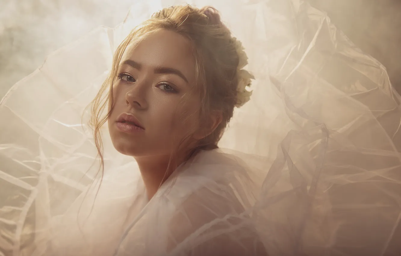 Photo wallpaper look, model, portrait, makeup, hairstyle, beauty, in white, Sonya Lebedeva