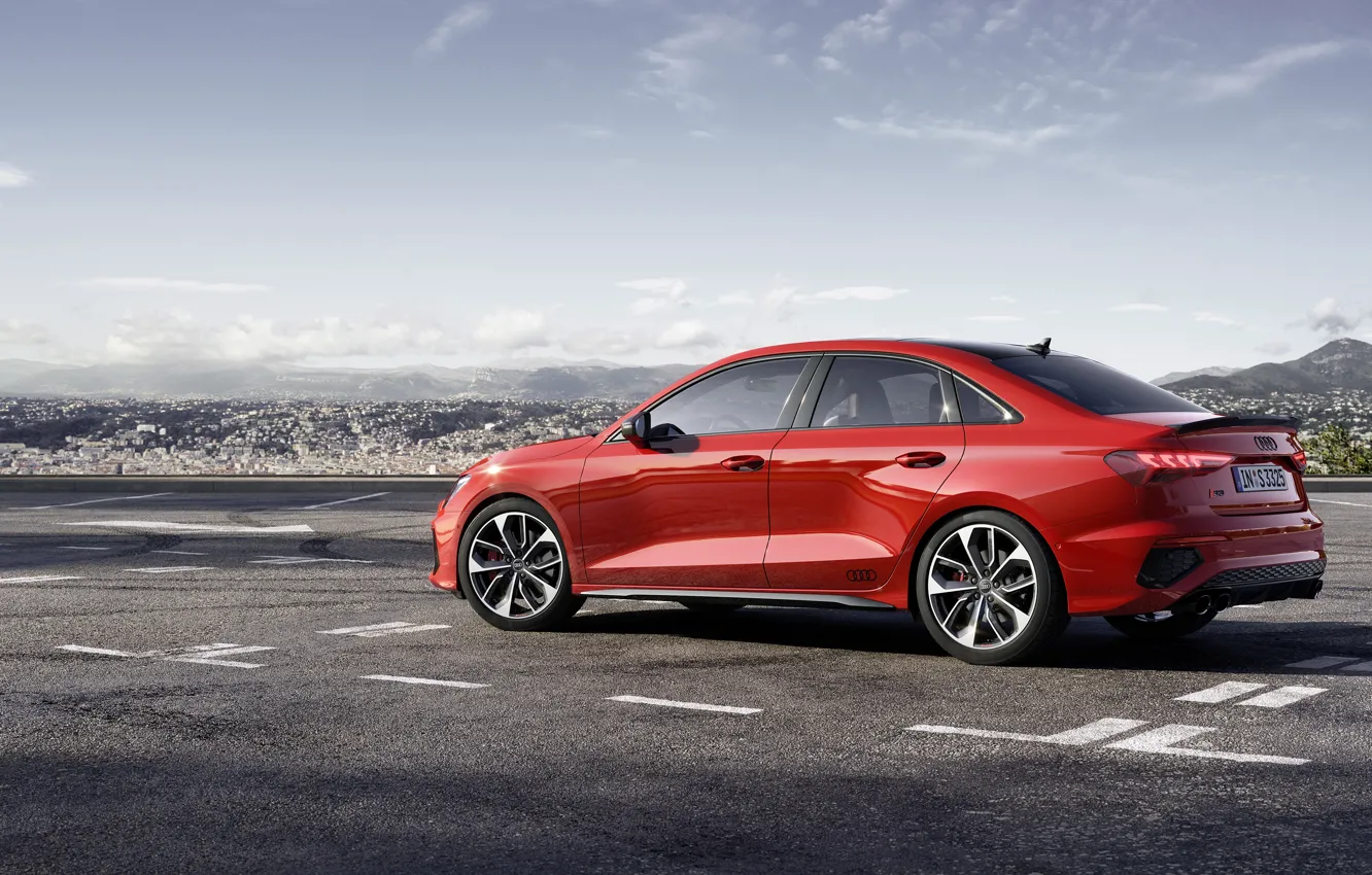 Photo wallpaper Audi, red, 4k, S3, 2021
