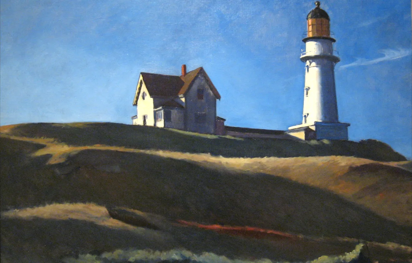 Photo wallpaper 1927, Edward Hopper, Lighthouse HIll