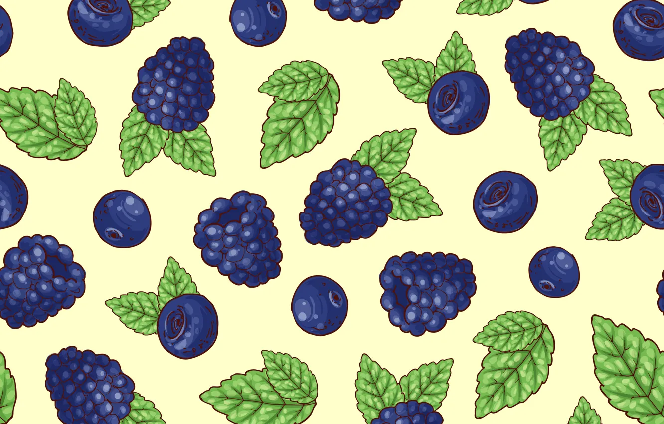 Photo wallpaper berries, background, blueberries