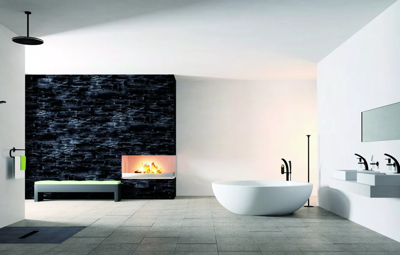 Photo wallpaper design, style, room, Villa, home, interior, bathroom