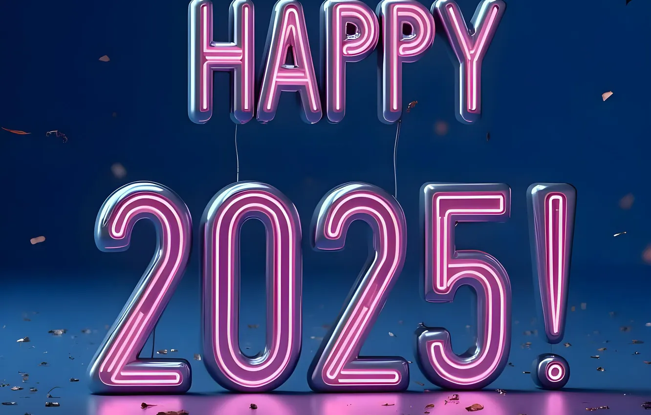 Photo wallpaper new year, figures, date, 2025, New Year 2025