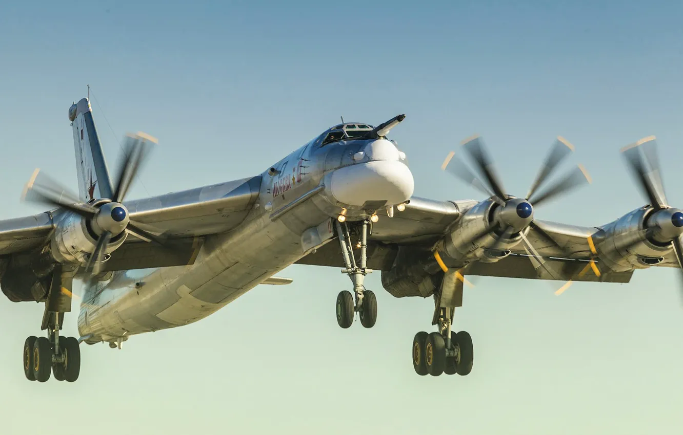 Photo wallpaper the sky, flight, aviation, bear, Moscow, USSR, Russia, bomber