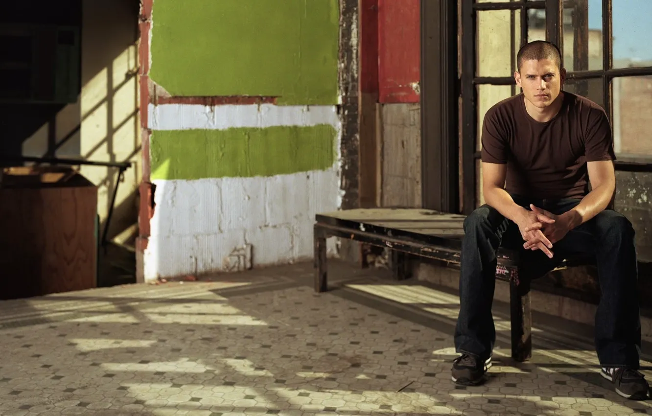 Photo wallpaper actor, male, sitting, Wentworth Miller