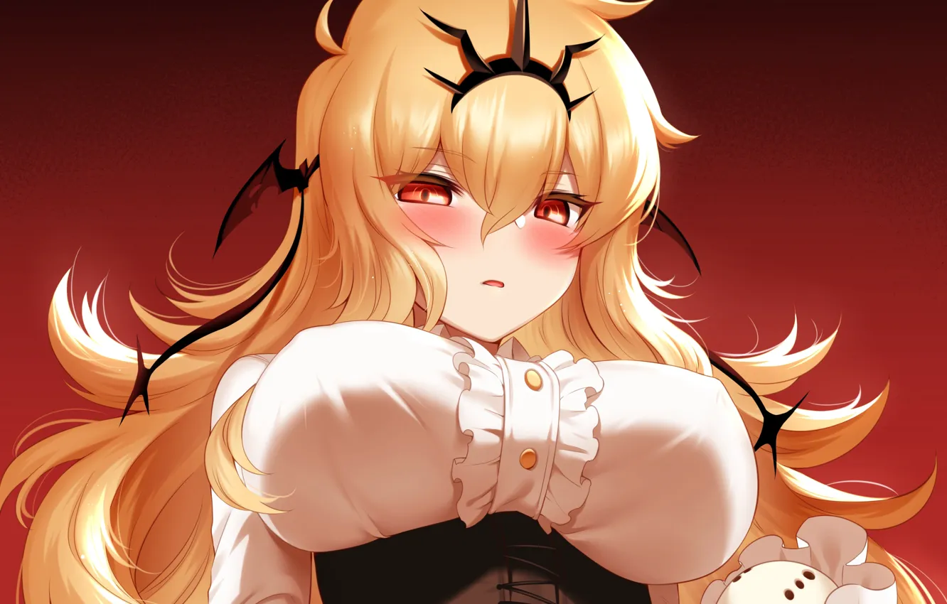 Photo wallpaper girl, sexy, black rock shooter, blouse, long hair, boobs, anime, beautiful