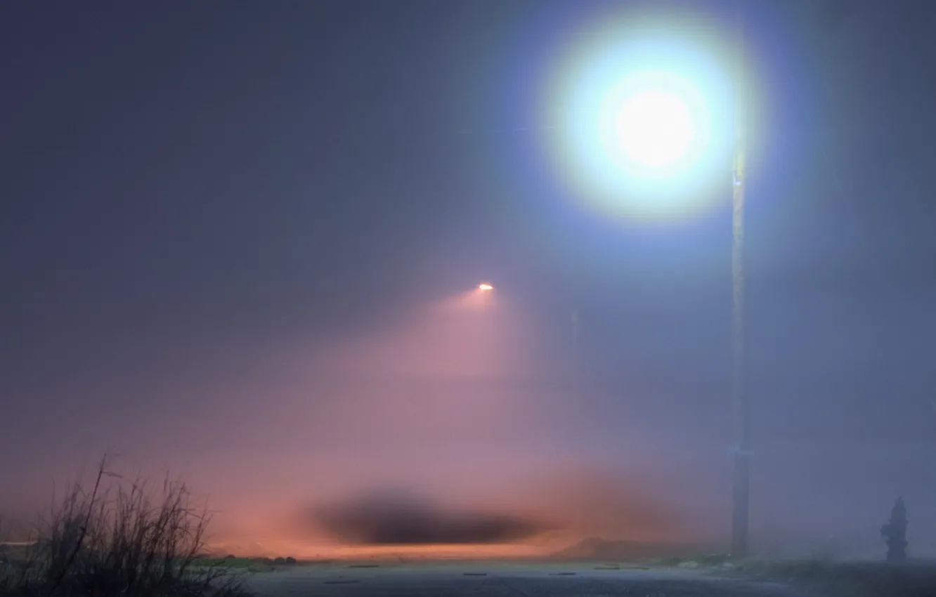 Photo wallpaper fog, lighting, Lantern