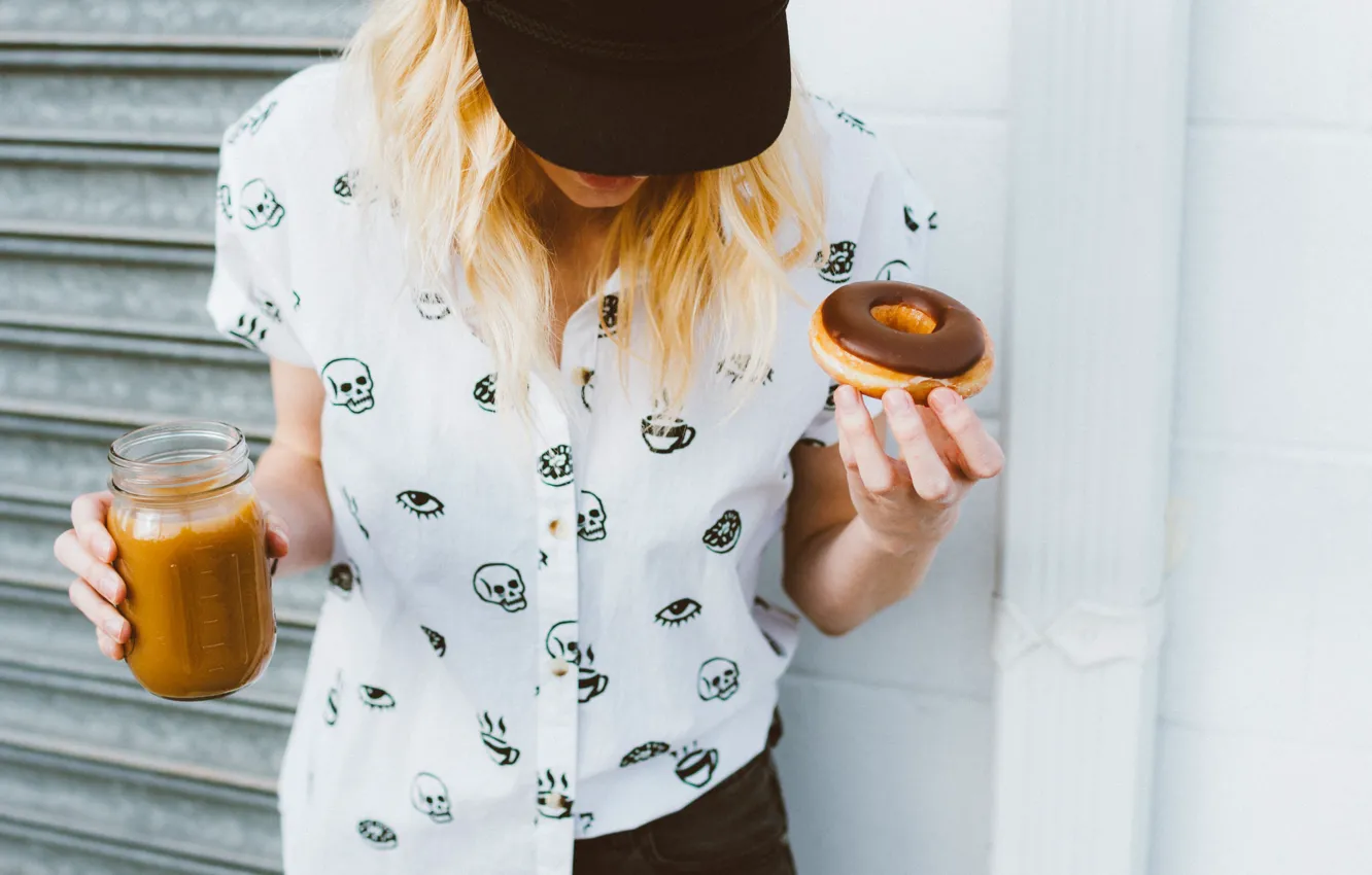 Photo wallpaper donuts, shirt, peanut butter, blonde