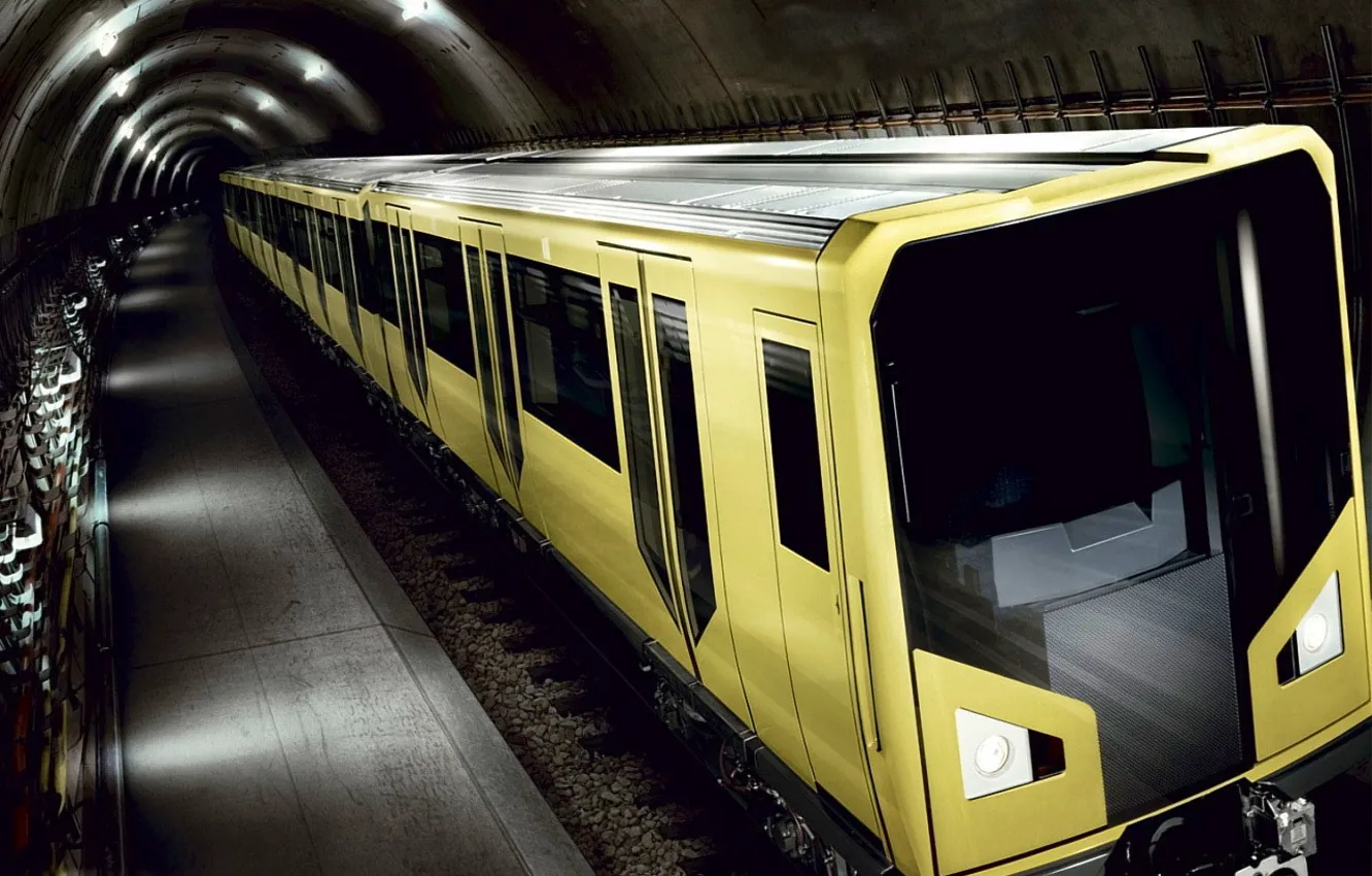 Photo wallpaper train, the tunnel, Metro