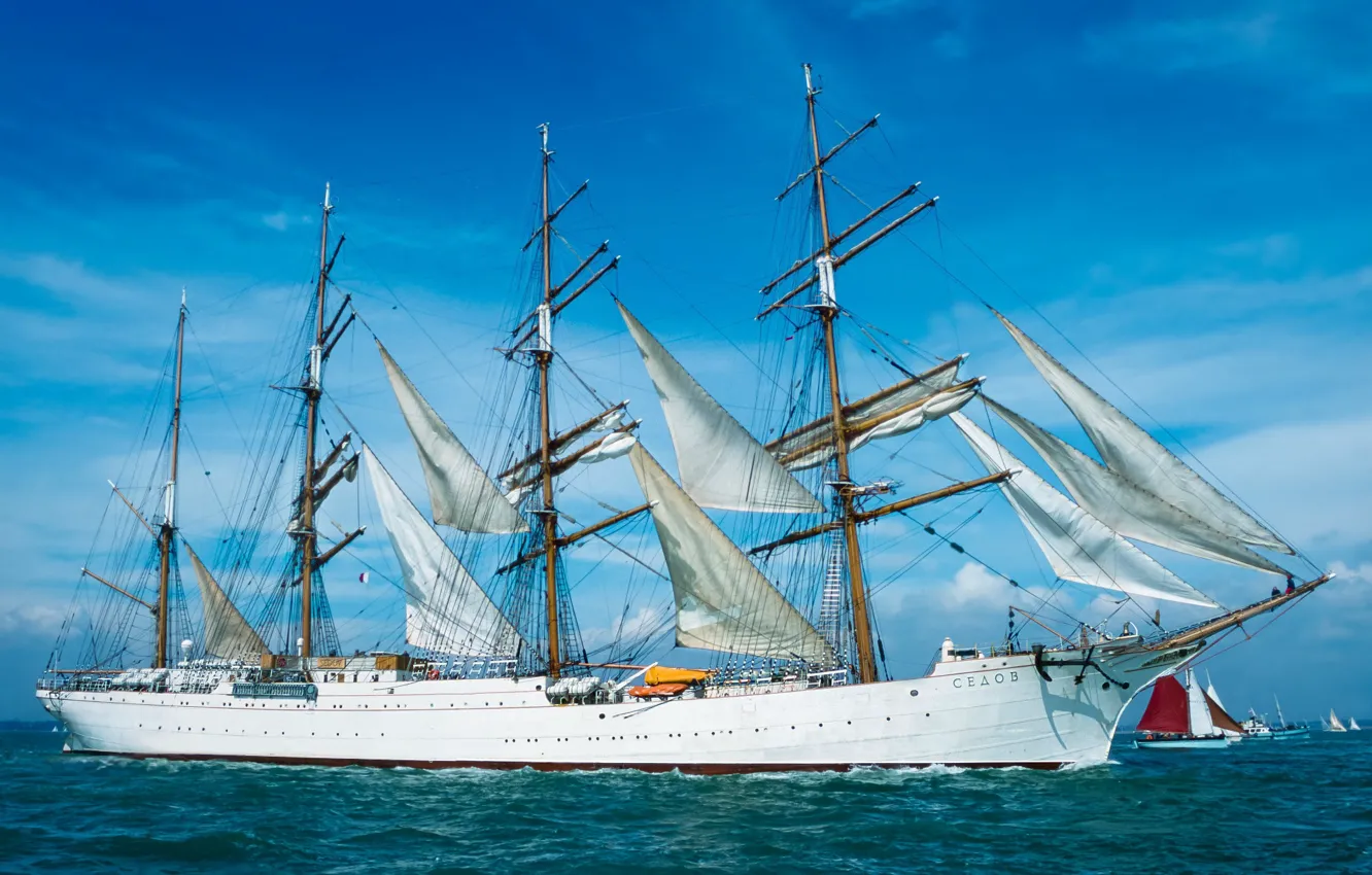 Photo wallpaper ship, sailing, Sedov