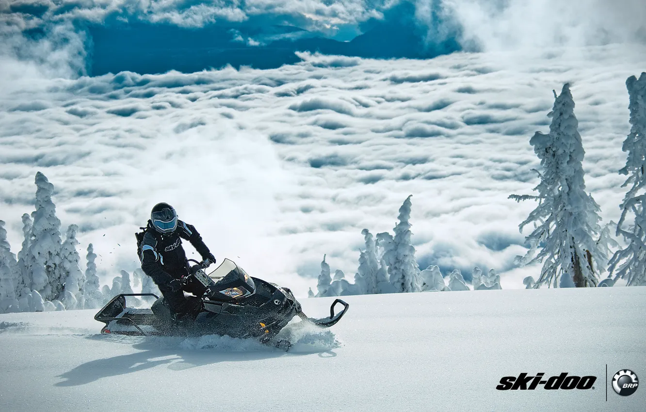 Photo wallpaper snow, sport, sport, snow, snowmobile, xtreme, tundra, snowmobile