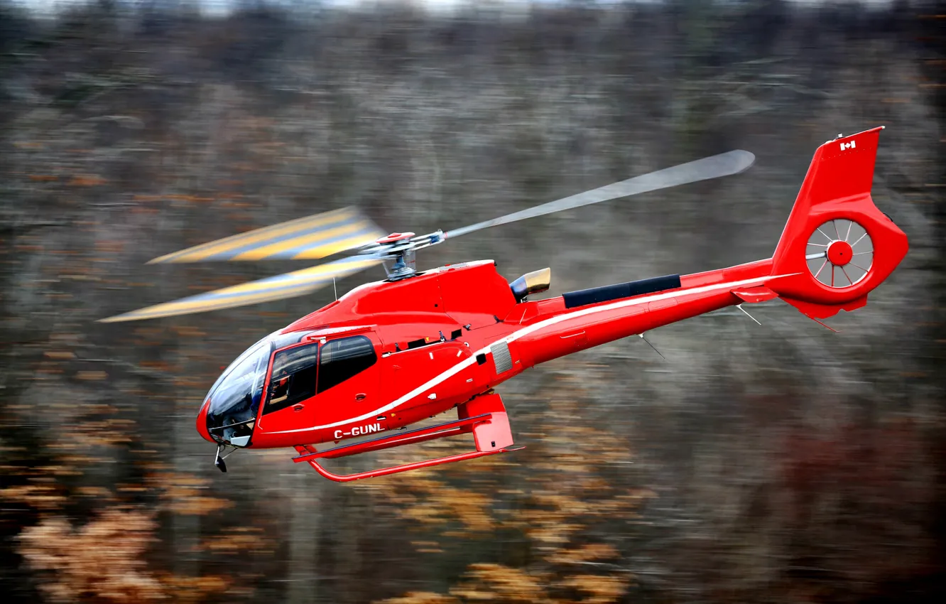 Photo wallpaper flight, easy, blur, helicopter, the, bokeh, Eurocopter, single-engine