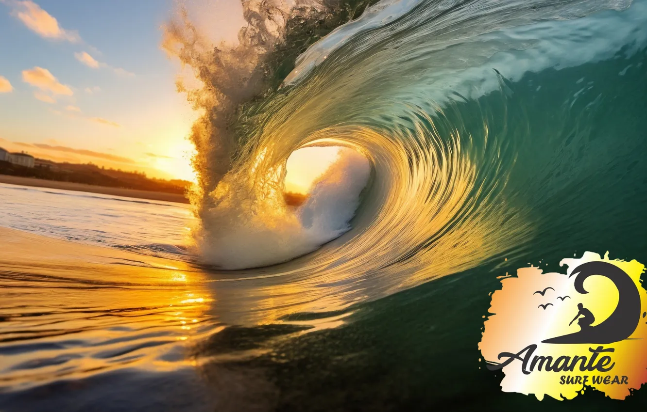 Photo wallpaper logo, wave, LOVER