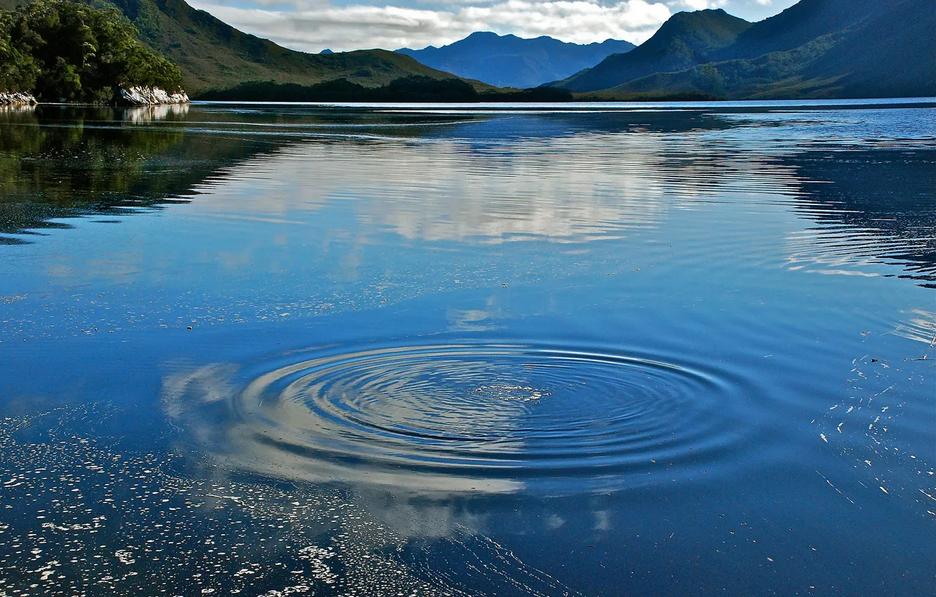 Photo wallpaper water, circles, mountains, lake, Australia