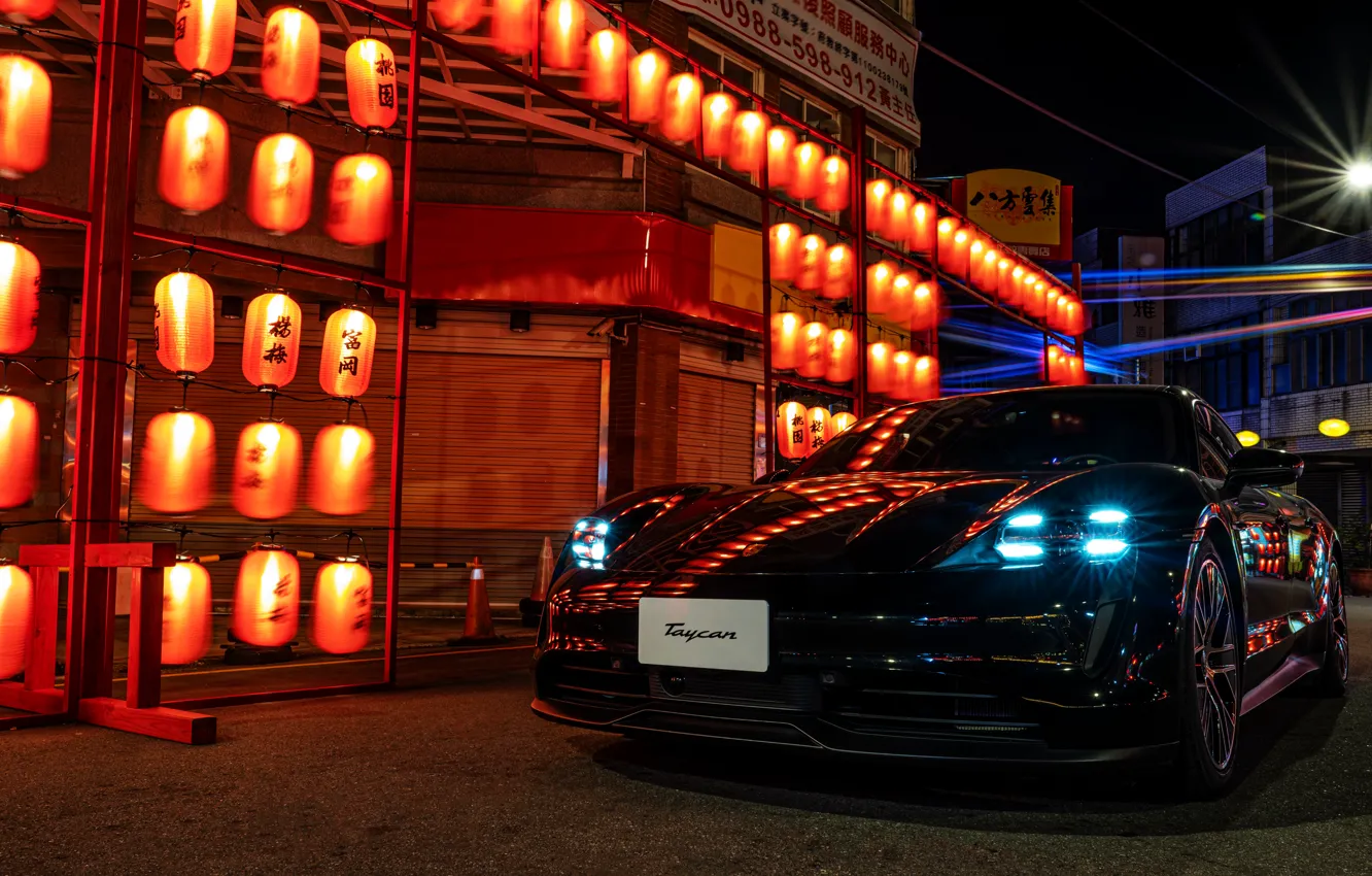 Photo wallpaper car, Porsche, Taycan