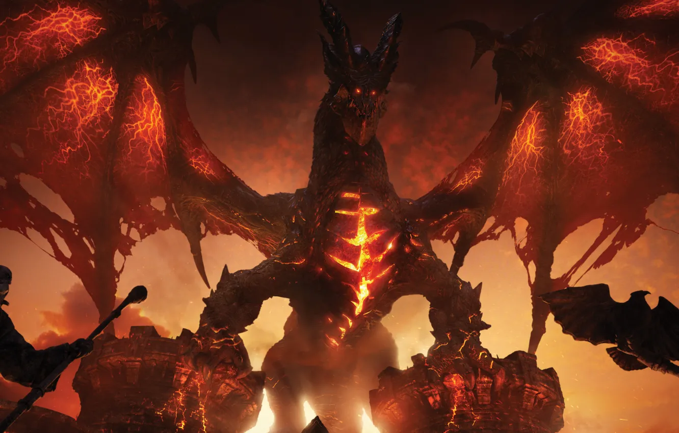 Photo wallpaper World of Warcraft, Cataclysm, Delving, Deathwing