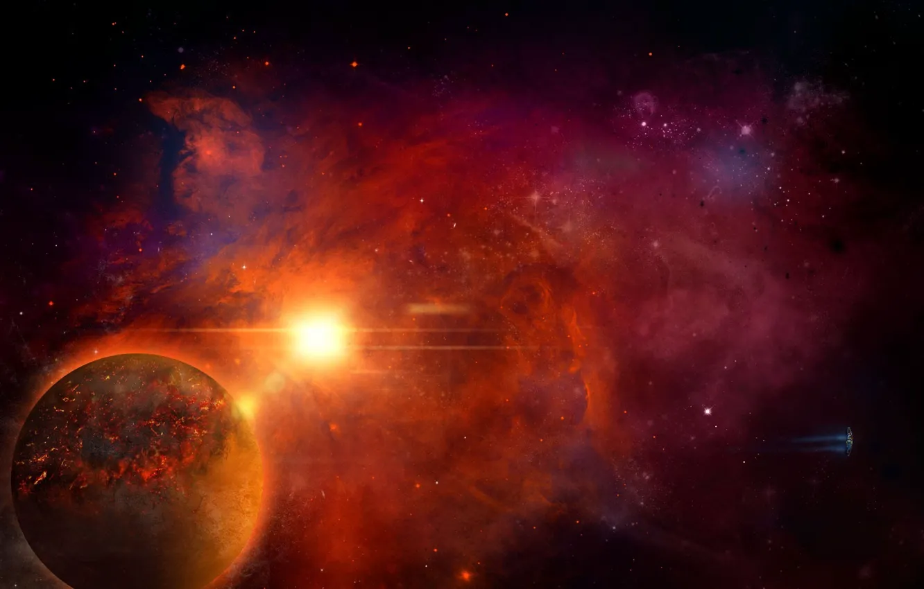 Photo wallpaper space, stars, planet, Homeworld, remastered, mothership