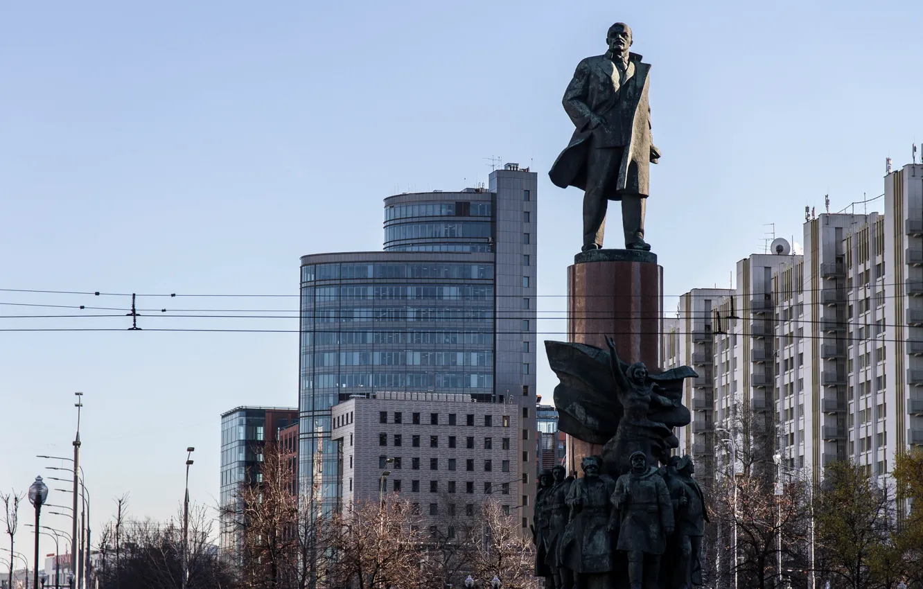 Photo wallpaper building, home, monument, Moscow, Russia, Monuments To Lenin