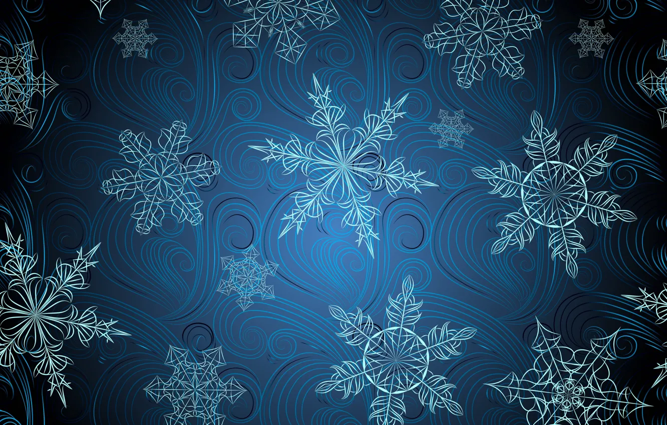 Photo wallpaper snowflakes, background, pattern, texture