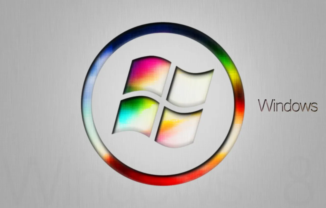 Photo wallpaper computer, color, logo, ring, emblem, windows, operating system