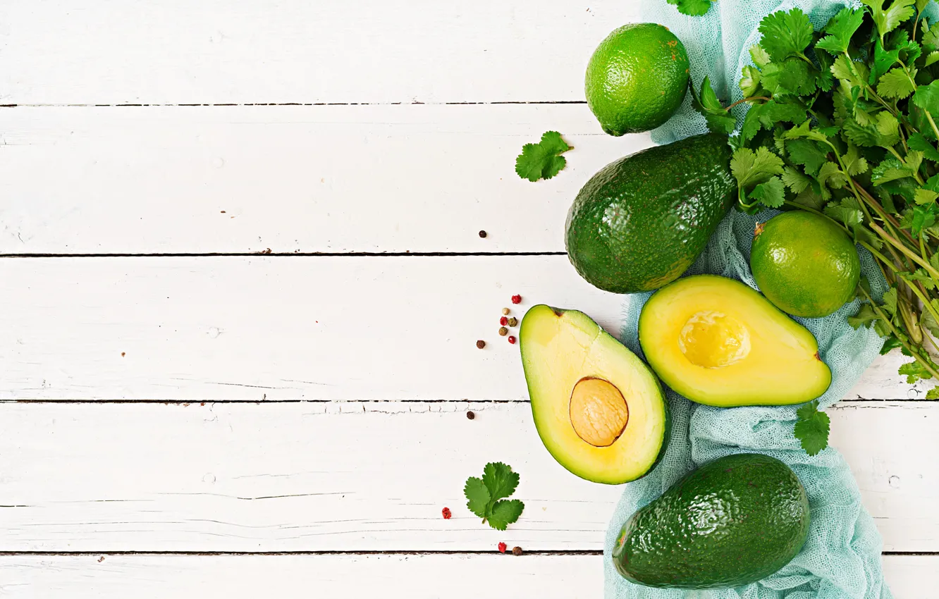 Photo wallpaper avocado, lime, bow, greens