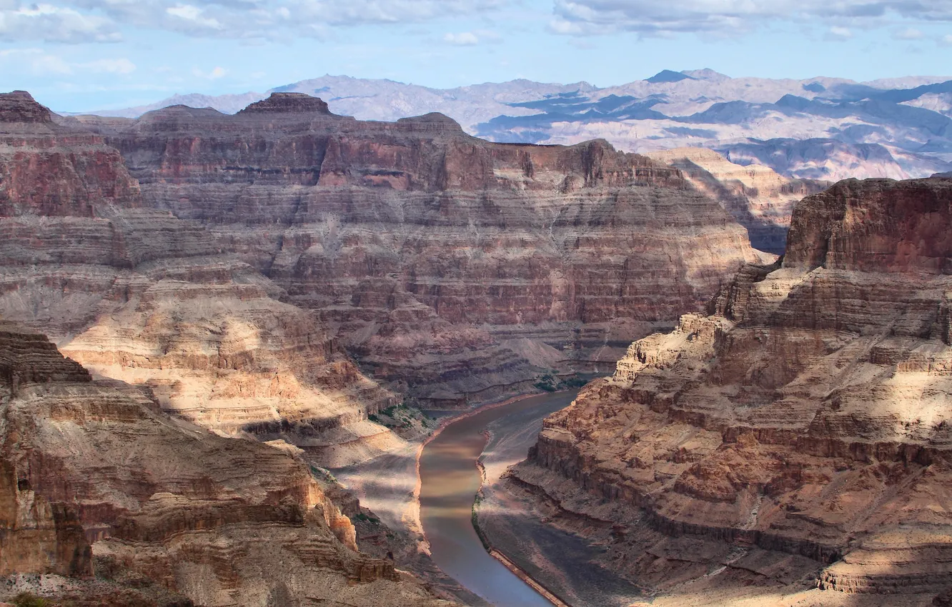Photo wallpaper the sky, mountains, river, canyon, AZ, Grand Canyon, National Park