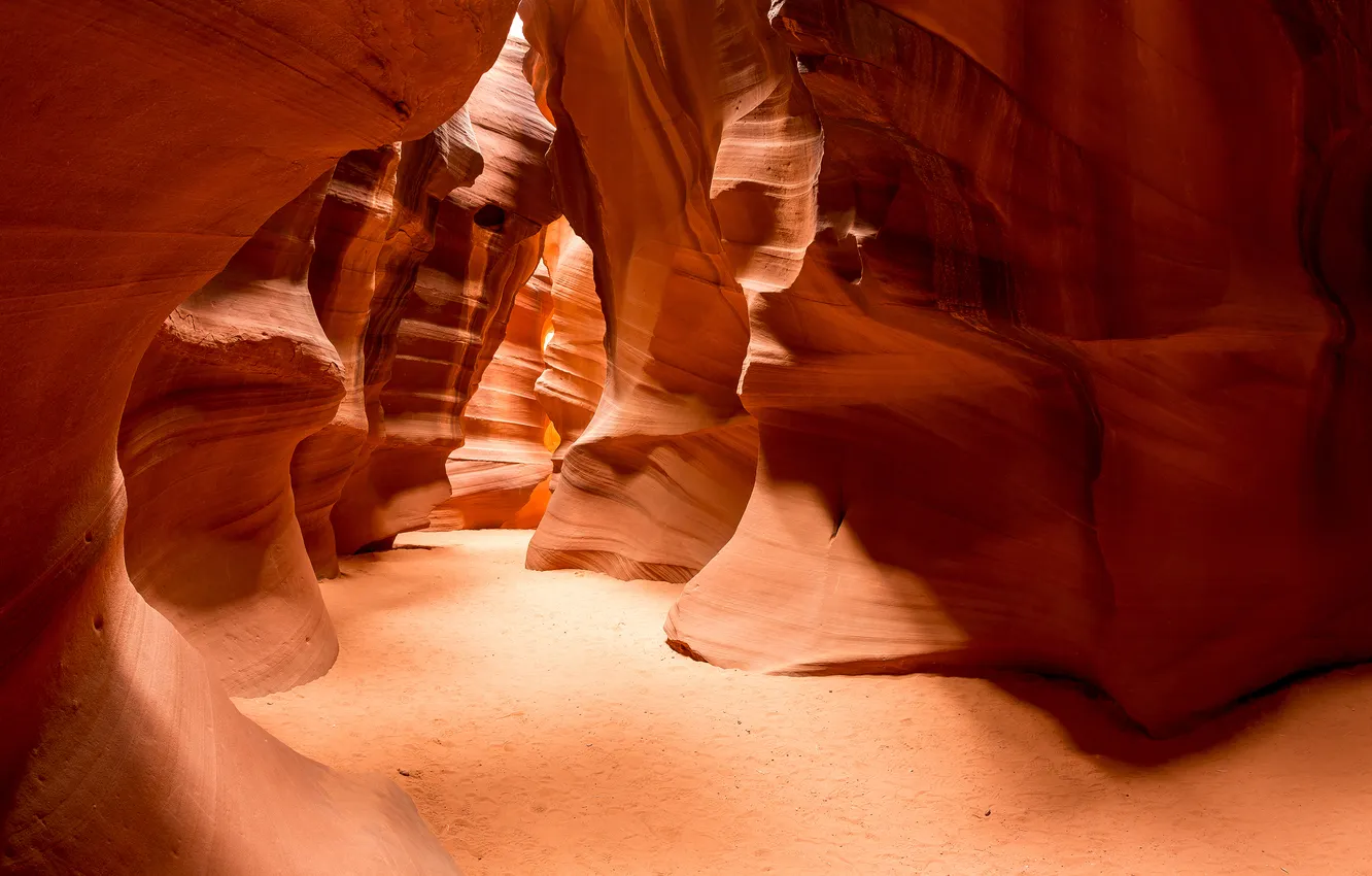 Photo wallpaper sand, nature, rocks, texture, USA, Antelope canyon