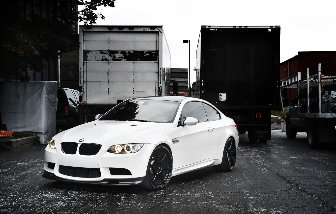 Photo wallpaper white, trucks, BMW, BMW, white, E92