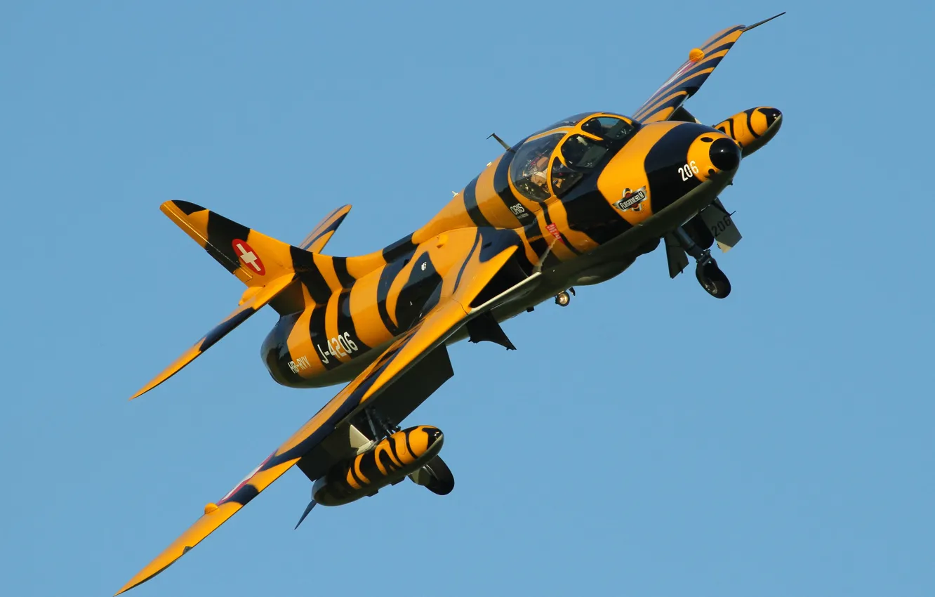 Photo wallpaper flight, weapons, fighter, bomber, Hawker Hunter