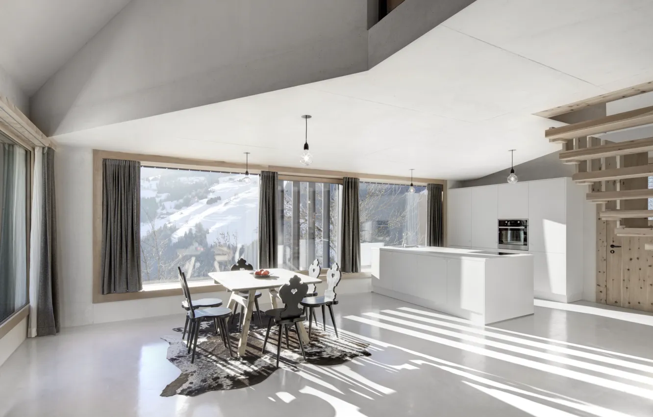 Photo wallpaper design, house, style, Villa, interior, Austria, kitchen, dining room