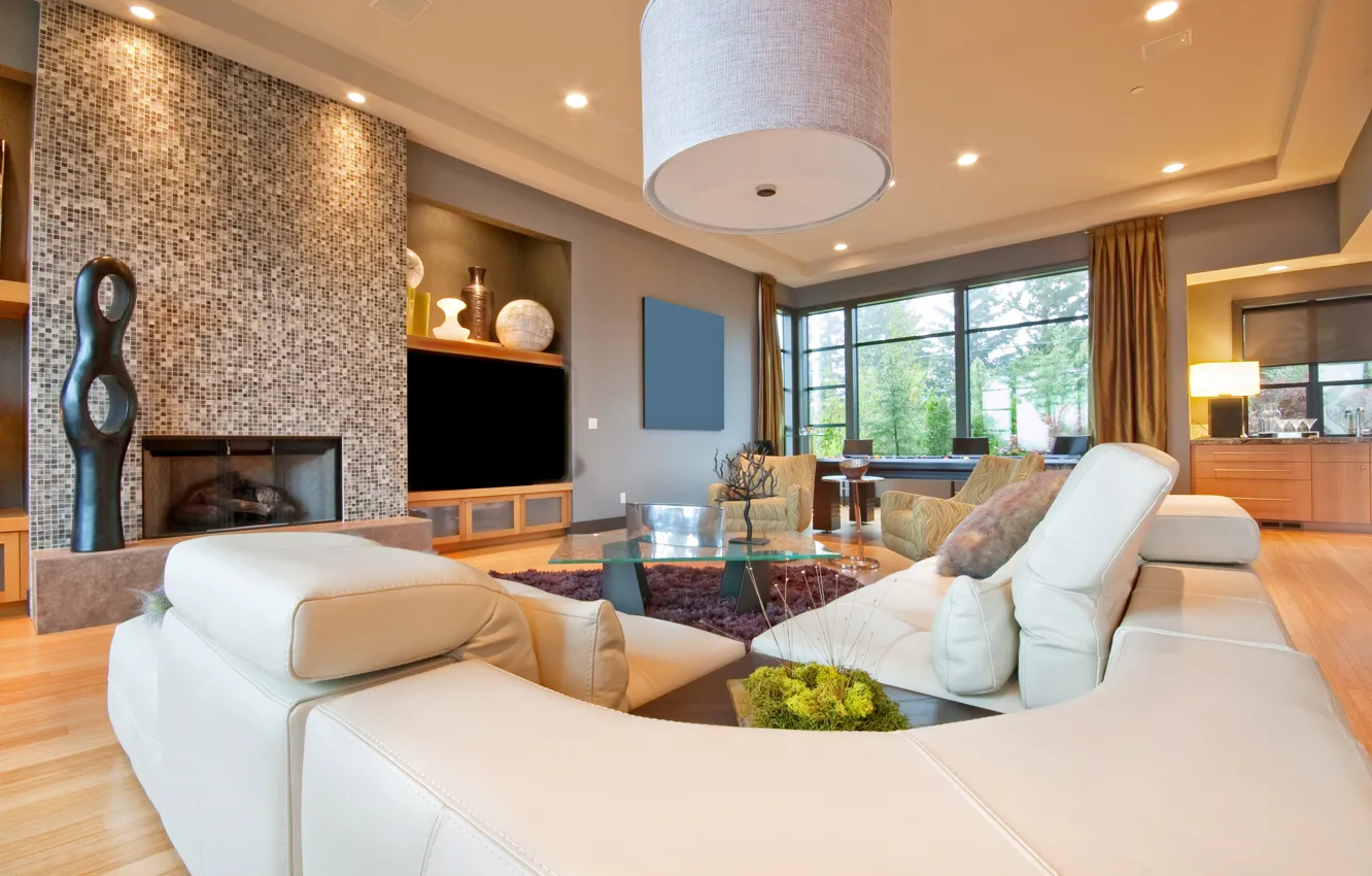 Photo wallpaper design, style, Villa, home, interior, living room